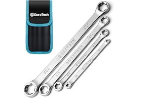 DURATECH 4-delat E-Torx nyckelset E6–E24, dubbel ringnyckel kvinnlig Torx stjärnnyckel, CR-V stål spegelpolerad finish med ru