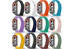 BANGTING 3-12 Pièces Bracelets Compatible avec Xiaomi Mi Band 10/9/8, Bracelet de Remplacement pour Xiaomi Smart Band 10, Mi Band 9 Bracelet