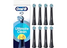 Oral-B iO Ultimate Clean tandborsthuvuden, Svart, 8 st, Original Runda Borsthuvuden, Med CrissCross-borststrån För Avancerad Djuprengöring Och Plackborttagning (Packaging may vary)