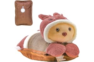 OXYN Borsa Acqua Calda Elettrica Peluche Forma di Gatto Tasca 2in1 Morbida Sollievo Ricaricabile per Scaldare Piedi Mani Corpo Cuscino Termico Ridurre Dolori Muscolari Dorsali Mestruali (Rosa)