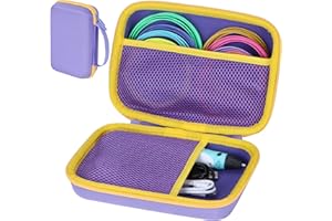 Peyyargo Hard Étui de Protection Compatible avec MYNT3D Stylo Super 3D / FreeSculpt Stylo 3D / SCRIB3D Stylo d'impression 3D P1 (Violet + Jaune)