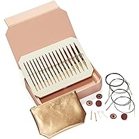 KnitPro Deluxe-Geschenkset – austauschbare Rundstricknadeln Symfonie Rose (3,50–8,00 mm) mit Zubehör
