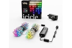 Twinkly Icicle Wiszące Lampki Choinkowe, Wielokolorowy, 190 Diod