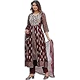 JD Finishing Rayon Printed Kurta with Pants & Dupatta Set for Women Long Middle Cut Kurtis Girls Stylish Latest New Trending Design Anarkali kurta Ankle Lenght Straight Kurta