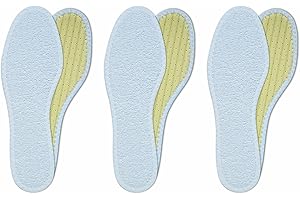 Lenzen 3 Pares de Plantillas de Rizo de Algodón I Usar sin Calcetínes I Suelas Lavables à Mano I Carbón Activo, Antiolor