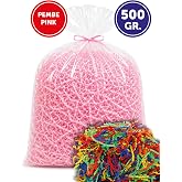 Notyaz Zigzag Kırpık Kağıt Hediye Kutu Dolgu Malzemesi 5 Renk Se&ccedil;eneği 500Gr / 1Kg / 2Kg (PEMBE, 500GR)