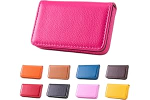 Waylipun Visitenkartenetui, PU-Leder Premium Visitenkartenhalter, mit Magnetverschluss, zur Schonenden ​Aufbewahrung Ihrer Karte, Visitenkarten Etui für Damen und Herren (Rosa Rot)