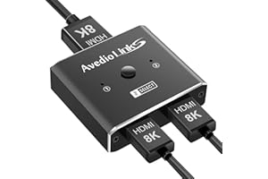 AVEDIO LINKS Rozdzielacz HDMI 2.1, 4K 120 Hz, dwukierunkowy przełącznik HDMI 2 w 1 lub 1 w 2 out, aluminiowy rozdzielacz HDMI do TV/PS5/Xbox/monitorów, przełącznik 8K HDMI do 48 Gb/HDCP2.3/HDR10