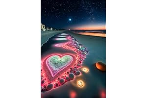 Taasmoog 5D Diamond Painting Kit Completo, 5D DIY Diamond Painting Kit Completo, Pittura Diamante Strass Ricamo a Punto Croce Painting per Decorazioni Casa(Pietra Dell'amore del Mare) (rosso)