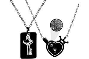 ULOVEIDO Rose Gold Plated Titanium Matching Puzzle Paar Heart Lock Armband und Schlüssel Anhänger Halskette für Männer und Frauen