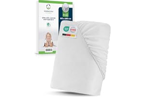 Sensalou Vattentätt Spännlakan 80x160 cm, 2-pack, Mjukt Frotté | Tyst membran, prasselfritt – Dermatest & Oeko-Tex certifierat – resår runt om – tvättbart 95 °C