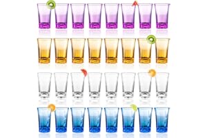 Nizirioo Set Di Bicchieri Da Shot: 32 Pezzi Bicchieri Da Shot Riutilizzabili, Bicchieri Da Shot In Plastica Ecologica Per Feste, per Celebrazioni (35ml / Multicolore)