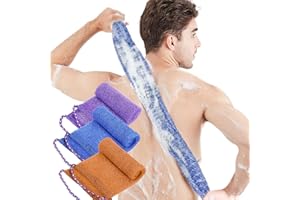 ‎TENQUAN TENQUAN 3PCS Afrikanisches Peeling-Netz Afrikanischen Netzschwamm mit Stiel Sapo Schwamm für Rückenschrubben Weiche Strapazierfähige Nylonanzüge für Das Tägliche Baden Männer Frauen(Lila Blau Kaffee)