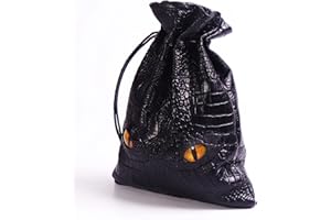 Byhoo Borsa Per Dadi DND Con 2 Occhi Di Drago Gialli, Borsa Per Monete Per Giochi Da Tavolo, Borsa Per Monete Per Gettoni Da Gioco, Borsa Per Dadi In Pelle DND, Borsa Per Monete DND RPG