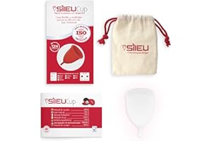 Copa Menstrual Sileu Cup Divine - Fácil de Extraer - Ayuda a prevenir infecciones urinarias y la cistitis - Alternativa ecológica y natural a tampones y compresas - Talla L, Transparente