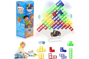 BINYI Tetris Spiel Tetra Tower Game Kinder Spiel Balancespiel für Kinder Erwachsene Turmspiel Stapelspiel 40 Blöcke Balance Team Turm Spiele Terrasse Tower Spiel für Jungen Mädchen ab Jahre 3+