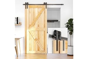 ETIASQSA 6.6FT/203CM Herraje para Puerta Corredera Kit Riel de hardware de puerta de granero corrediza bypass Sistema Estilo clásico