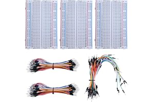 GTIWUNG Basetta Piastra Sperimentale Breadboard Kit, 3 Pezzi 400 Punti Mini Breadboard + 195 Pezzi Cavetti Jumper Filo Multicolore Wire Kable