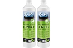 BIOLAB Bio środek czyszczący do robota myjącego (2 x 1000 ml) koncentrat do czyszczenia podłóg, również do stacji czyszczących i robotów odkurzających z funkcją wycierania – pasuje do Roborock,