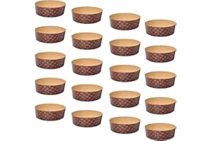 FAH FAMILY AT HOME Backform für Panettone, niedrig, 750 g, Premium-Qualität (20 Stück) – Professionelle Panettone-Backförmchen aus gewelltem Papier aus reiner Zellulose, hitzebeständig bis 220 °C