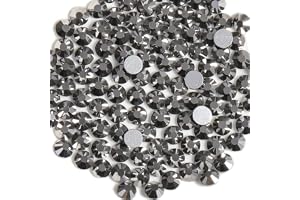 Beadsland 1 440 st kristall strass med platt baksida, runda ädelstenar för nagelkonst och hantverk, hematit, SS16, (3,8 - 4,0