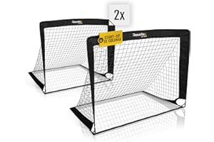Racetex Set x 2 Porteria Futbol niños - Porterias de Futbol para niños Incluye práctica Bolsa para Transportar - [Versión con Postes Reforzados de Fibra de Vidrio]