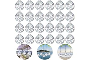 JOKILY 24 sztuki kryształowych pryzmatów, kryształowa kula wisząca, dekoracja kryształowa tęcza, kryształowa dekoracja, kryształowa zawieszka, kryształki do zawieszenia, żyrandol, kryształki jako dekoracja pokoju, lampy ogrodowej