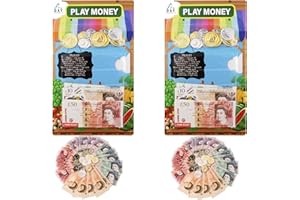 NAVOYS Sterling Pound Play Money Currency for Educational Learning - Bank and Shop Role Play - Literacy - Numeracy - Pretend Play Set - Fake Money Cash UK (2pk Play Money)