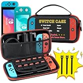 Switch Carrying Case for Nintendo Switch OLED/LITE, Protable Slim Light Travel Storage Bag Pouch for Console Joycon &amp; Video G