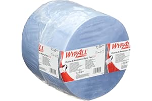 WypAll L30 7359 Paño de papel de color azul para limpieza y mantenimiento - Rollo de tamaño Jumbo extralargo y extraancho - 1 rollo azul x 1000 paños de papel de tres capas y color azul