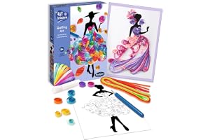 Sentosphere 3920540 pysselset Quilling Art klänning, kreativt set för barn och vuxna, DIY, pappershantverk, mode, mode