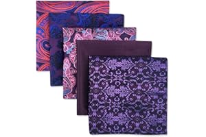 S&W SHLAX&WING Shlax&Wing 5 Pieces Assorted Mens Pocket Square Set Handkerchiefs