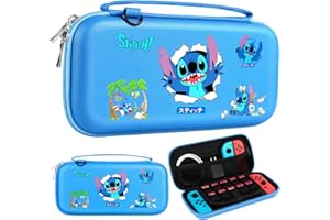 Koecya Carrying Case for Nintendo Switch/Switch OLED Travel Carry Cases for Teen Kids Boys Girls Cute Kawaii Girly Cartoon Portable Hard Shell Covers Pouch Storage Bag for Nintendo Accessories,Blue