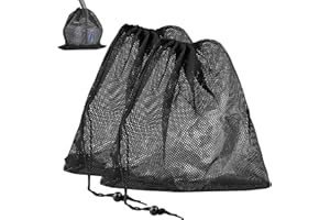 VOLTVERA 2 Pack Sac de Pompes, 45*45 CM Sac en Filet de Filtre de Pompe avec Cordon de Serrage, Accessoires de Filtre de Maille à eau Domestique, Sac Filtre Maille Exterieur for étang Jardin Aquarium(noir)