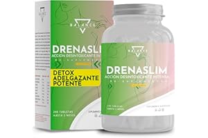 BALANCE NUTRITION DRENASLIM® DETOX (DIETA DETOX DRENANTE INCLUIDA) - 240 TABLETAS | Detox Adelgazante Potente | Eliminar Liquidos y Grasas Corporal | con Bromelina, Orthosiphon, Diente de León y Gymnema