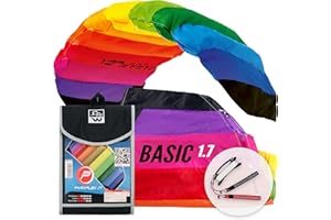 Wolkenstürmer Paraflex Básico 1.7, Arco Iris - Cometa de 2 líneas para Principiantes