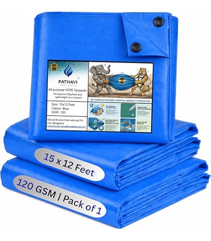 Singhal HDPE Blue Tarpaulin Sheet 16x24ft, Tirpal Tadpatri Tharpai