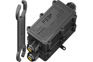 PEBA® Cajas de Conexiones Impermeables IP68, Conector de cable estanco,Caja de conexiones de conector de cable Exterior de 2 vías, Apto para cables Ø4-12 mm caja empalmes exterior Negro paquete de 2