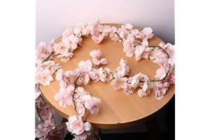 HonFitat Künstliche Seidenkirschblüten-Blumen-Hängende Rebe-Girlanden-Haupthochzeits-Dekorationen - Rosa