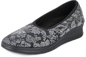 Aerosoft Ballerines élastiques pour femme - Largeur G-H - Sans pression - Convient pour les pieds sensibles et le hallux valgus - Matériau intérieur testé et noté « très bien » par le label Dermatest