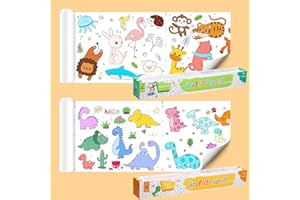 ANDIMEI Rotolo da Colorare per Bambini - Due Pezzi 300 x 38 cm Appiccicoso Rotolo Carta Disegno Bambini, Enorme Rullo da Disegno per Bambini Regalo Ragazzi Ragazze Colorare Fai da Te