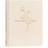 Lanpn Bible Prayer Journal for Women Men, 68 Weeks Linen Bible Study Journal Christian Prayer Notebook Planner with Scripture