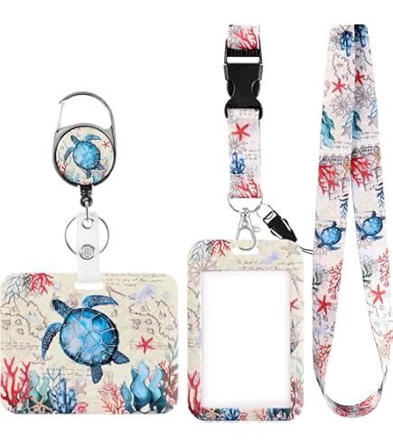 Porte Badge Avec Cordon,Tour De Cou Badge Avec Porte-Cartes,Porte Badge Enrouleur, Strap Neck Avec Swivel Lobster Clasp Pour Porte Badges D'Identification (Pink Flower