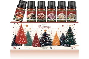 WECONA Ätherische Winteröle: 6x10ml Ätherische Öle Weihnachten für Diffuser & Kerzen | Gingerbread, Tannenbaum, Zimt, Apfel, Vanille | Winterliche Aromaöle Geschenkset