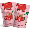 Fruttons Strawberry Dehydrated | Dried Strawberries | Natural Strawberry Fruit | Healthy Snack | No added Sugar | Perfect for Smoothies and shakes | Healthy Breakfast | Preservative Free | Keto Friendly | Diabetic Snack | Sodium free | Rich and High Source of Dietary Fibre | Mid Meal | Dehydrated Fruit (20g | Pack of 2)