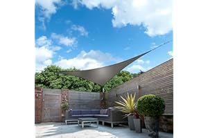 Kookaburra Waterproof Garden Sun Shade Sail Canopy in Charcoal 98% UV Block (2m Triangle)