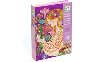Djeco - Kreatywny zestaw błyszczących obrazów The Scent of Flowers wraz z brokatem