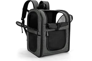 Apollo Walker Cat Carrier and Dog Carrier, for Large and Small Cat Pets (2-15 kg), Breathable Mesh Pet Carrier, Ideal for Hiking, Travel, and Outdoor Activities (Gray)