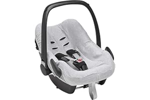 Meyco 524004 Universal Schonbezug-Sommerbezug-Babyschalen Bezug-Maxi Cosi Bezug-Kinder Autositz Bezug-Gruppe 0+ - 3 Punkt Gurtsystem-100% Baumwolle-Interlock-Jersey-Grau Meliert