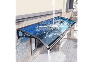 JSLXNDM Awnings for doors,Polycarbonate awning,Modern Polycarbonate Cover,Window awnings exterior,Aluminum alloy bracket easy to Install for Uv Rain Snow Protection with Curved Bracket,Customizable